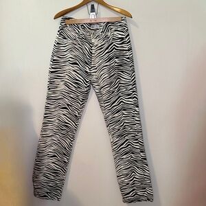 Zebra print Zara straight leg pants